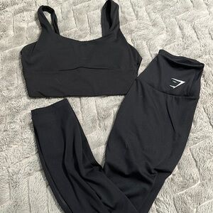 GymShark sports bra and capri leggings